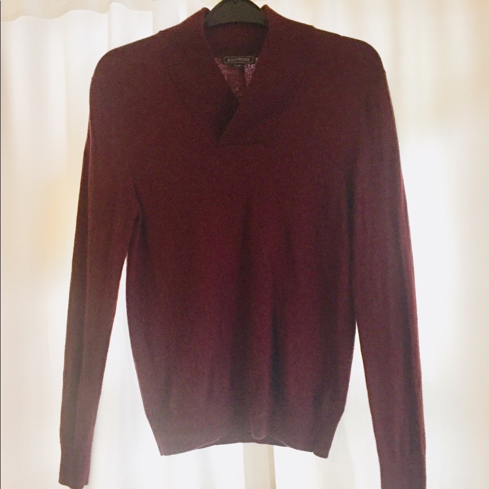 Burgundy sweater - slim fit style